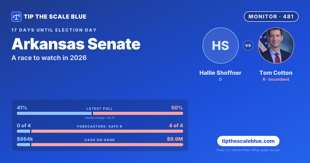Arkansas Senate 2026: Shoffner vs. Cotton | Tip the Scale Blue