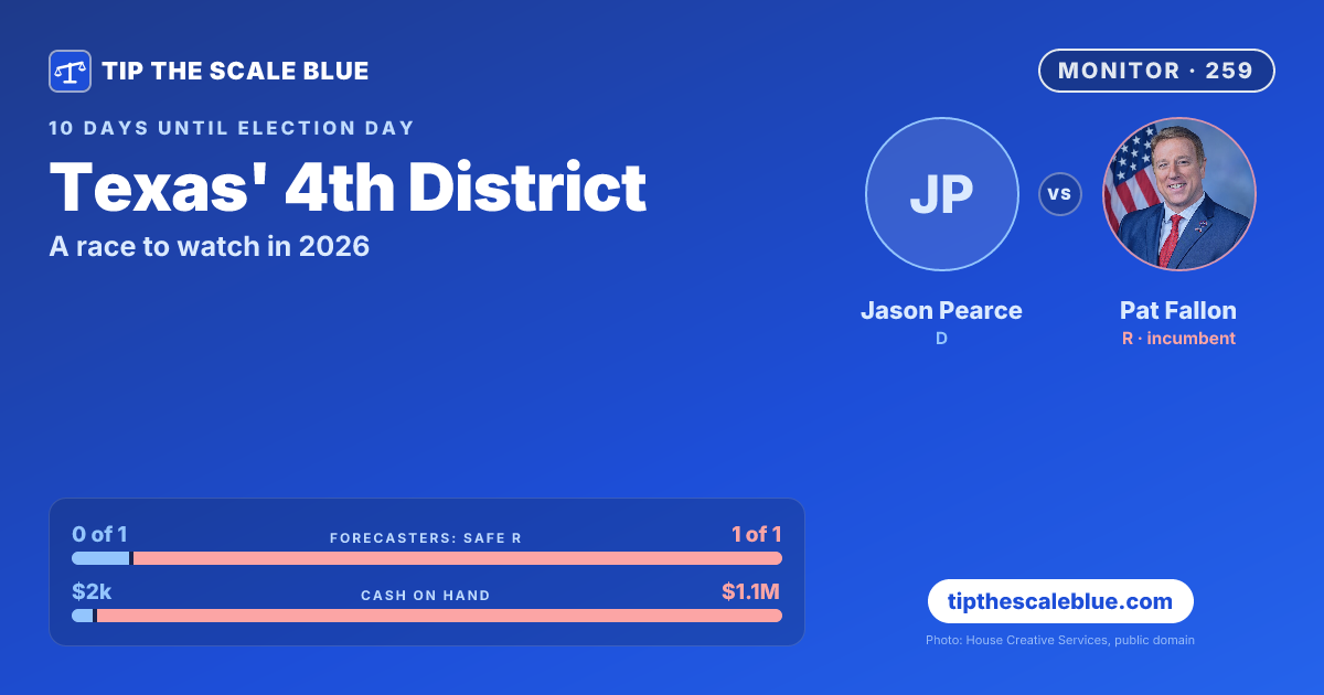 Texas' 4th District 2026: Pearce vs. Fallon | Tip the Scale Blue